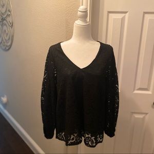 Vine & Love Long Sleeve Lacy Blouse